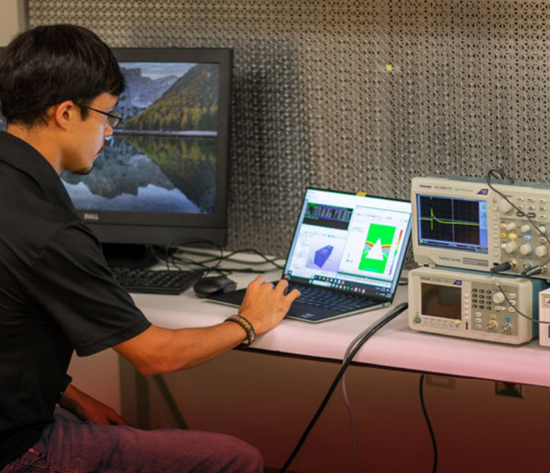 Marco Fielder in the Multiscale Materials Modeling Lab